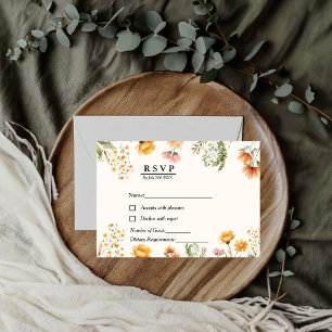 Elegant Boho Weadow Blütenblume UAWG wedung RSVP Karte