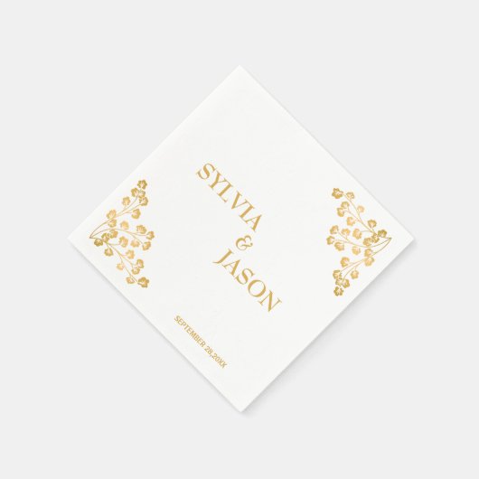 Elegant Boho Wedding Cocktail Paper Serviette (Ecke)