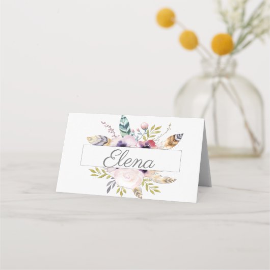 Elegant Boho Wedding Collection Platzkarte (Vorderseite)