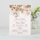 Elegant Boho Wedding Einladung (Stehend Vorderseite)