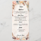 Elegant Boho Wedding Menu Menükarte (Vorderseite)