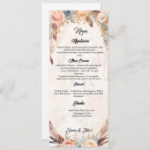 Elegant Boho Wedding Menu Menükarte (Vorne/Hinten)