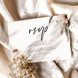 Elegant Boho Wedding QR Code UAWG Response Card RSVP Karte