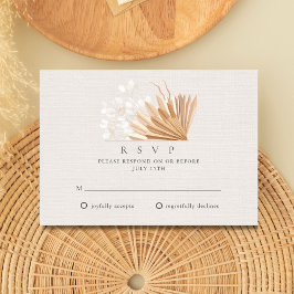 Elegant Boho Wedding RSVP Karte
