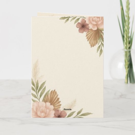 Elegant Boho Wedding Stationery Suite - Olivia & L Karte (Rückseite)