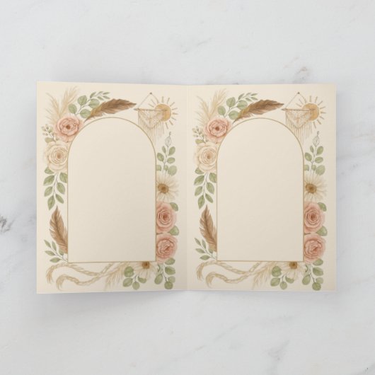 Elegant Boho Wedding Stationery Suite - Olivia & L Karte (Innenseite)