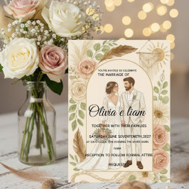 Elegant Boho Wedding Stationery Suite - Olivia & L Karte