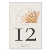 Elegant Boho Wedding Tischnummer (Vorderseite)