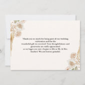 Elegant Boho Wedding with Beige & Yellow Flowers Dankeskarte (Rückseite)