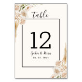 Elegant Boho Wedding with Beige & Yellow Flowers Tischnummer (Vorderseite)