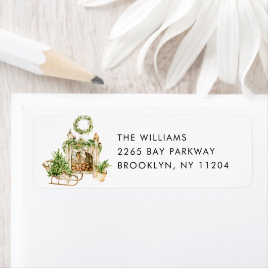 Elegant Boho Weihnachtskomposition Rücksendeadress (Insitu)