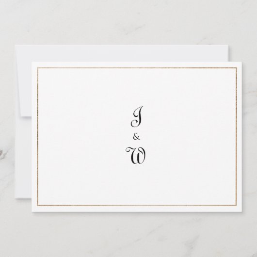 Elegant boho weißen goldfarbenen Lilie Danke Einladung (Rückseite)