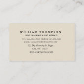 Elegant Boho Welpe Hunde Hund Walker Pet Sitter Telefonnummerkarte (Rückseite)