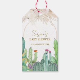 Elegant Boho Western Cactus Arch Baby Shower Geschenkanhänger