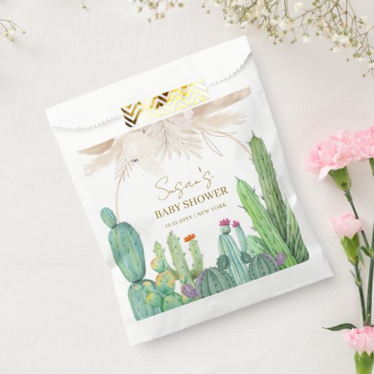 Elegant Boho Western Cactus Arch Baby Shower Geschenktütchen (Versiegelt)