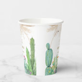 Elegant Boho Western Cactus Arch Baby Shower Pappbecher (Links)