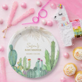 Elegant Boho Western Cactus Arch Baby Shower Pappteller (Party)