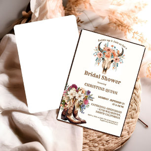 Elegant Boho Western Cowboy Bridal Shower Einladung
