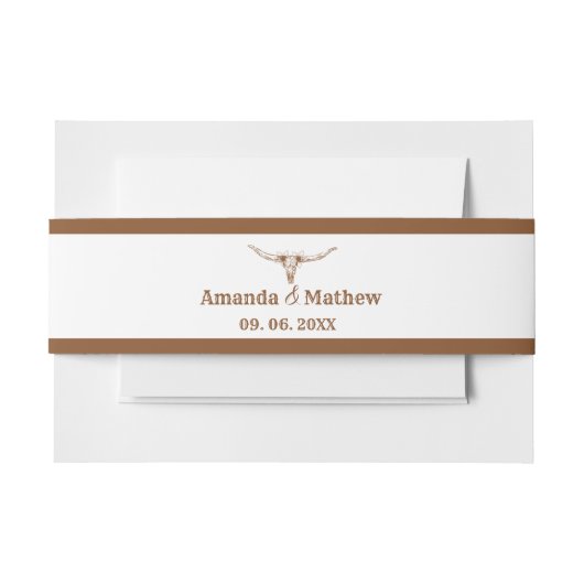 Elegant Boho Western Cowboy Wedding Einladungsbanderole (Vorderseite Beispiel)