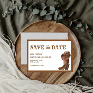 Elegant Boho Western Cowboy Wedding Save the date Einladung