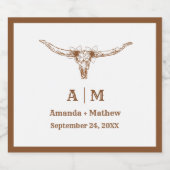 Elegant Boho Western Cowboy Wedding Schaumweinetikett (Einzelnes Label)