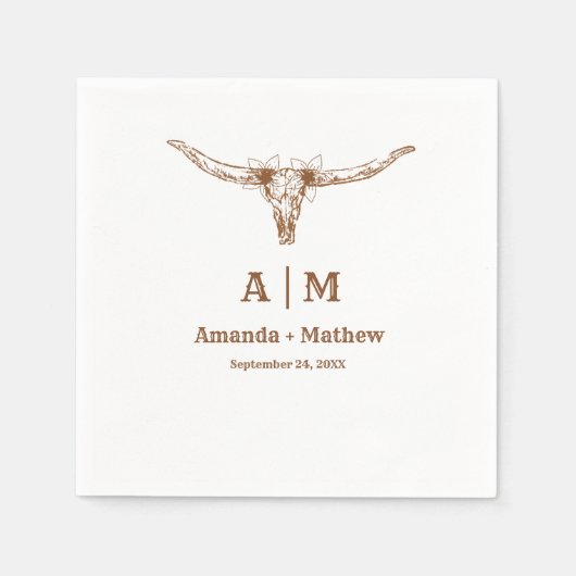 Elegant Boho Western Cowboy Wedding Serviette (Vorderseite)