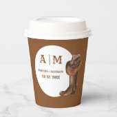 Elegant Boho Western Cowboy Wedding Vielen Dank Pappbecher (Vorderseite)