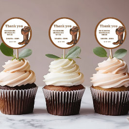 Elegant Boho Western Cowboy Wedding Vielen Dank Runder Aufkleber