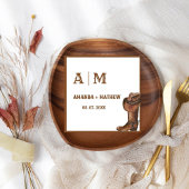 Elegant Boho Western Cowboy Wedding Vielen Dank Serviette