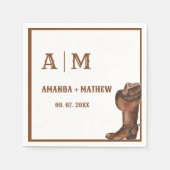 Elegant Boho Western Cowboy Wedding Vielen Dank Serviette (Vorderseite)
