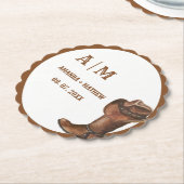 Elegant Boho Western Cowboy Wedding Vielen Dank Untersetzer (angewinkelt)