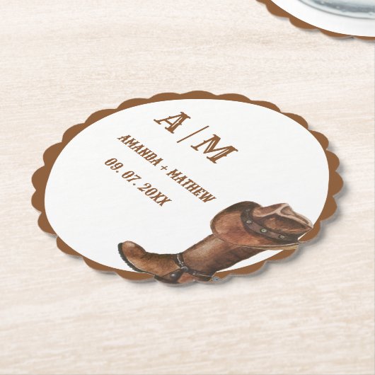 Elegant Boho Western Cowboy Wedding Vielen Dank Untersetzer (angewinkelt)
