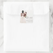 Elegant Boho White Wedding Gown Bridal Showe Quadratischer Aufkleber (Tasche)