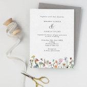 Elegant Boho Wild Blume Wedding Einladung