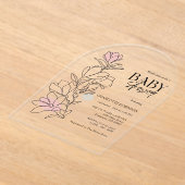 Elegant Boho Wildblume Baby Shower Acryleinladungen (Ablage )