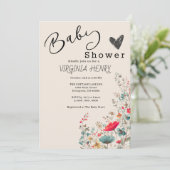Elegant Boho Wildblume Baby Shower Einladung (Stehend Vorderseite)