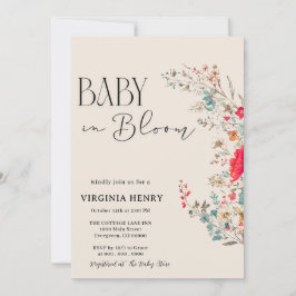 Elegant Boho Wildblume Baby Shower Einladung