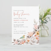 Elegant Boho Wildblume Baby Shower Einladung (Stehend Vorderseite)