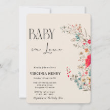 Elegant Boho Wildblume Baby Shower
