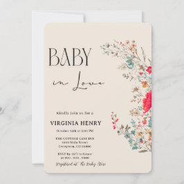 Elegant Boho Wildblume Baby Shower Einladung