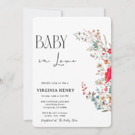 Elegant Boho Wildblume Baby Shower Einladung