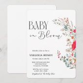Elegant Boho Wildblume Baby Shower Einladung (Vorne/Hinten)