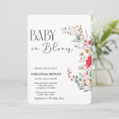 Elegant Boho Wildblume Baby Shower Einladung (Stehend Vorderseite)