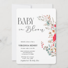 Elegant Boho Wildblume Baby Shower Einladung