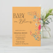 Elegant Boho Wildblume Baby Shower Einladung (Stehend Vorderseite)