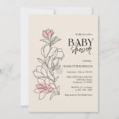 Elegant Boho Wildblume Baby Shower Einladung (Vorderseite)