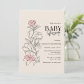 Elegant Boho Wildblume Baby Shower Einladung (Stehend Vorderseite)