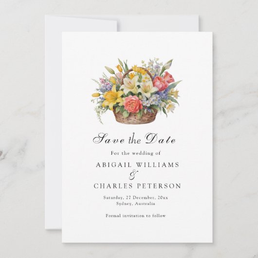 Elegant Boho Wildblume Bloom Save the Date (Vorderseite)