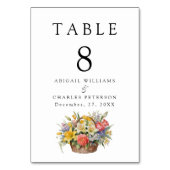 Elegant Boho Wildblume Bloom Tischnummer (Rückseite)