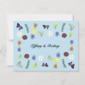 Elegant Boho Wildblume Blue RSVP Card Karte (Rückseite)